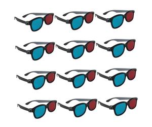 SOIMISS 20Piezas Gafas Portátiles de Plástico con Lentes Rojo y Azul para Cine y Videos Ligera para Niño Niña y Adultos