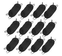 SOIMISS 24piezas de Protección Solar para Ojos Negra de Poliéster con Correas Elásticas Antifaz Opaco para Dormir para Viajes Avión y Siestas Hoteles Unidades