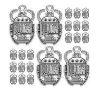 SOIMISS 25 Colgantes de Escarabajo Egipcio de Metal Antiguo Dijes para Pulseras y Llaveros Amuletos Vintage para Fabricación de Joyas Diseño Egipcio Simbólico 25 Piezas