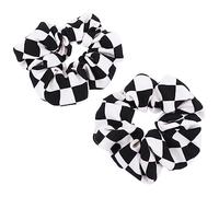 SOIMISS 2piezas Banderas Cabello Cuadros y Negros Coleteros Elásticos Para Mujer y Niña Para Usar El Gym Gomas Elásticas Pelo