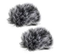 SOIMISS 2piezas Fundas de Micrófono Prueba de Viento Clip Color Negro y Gris Punta de Pelo para Protección de Micrófono Durante Grabación y Transmisión