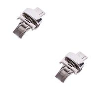 SOIMISS 2piezas Hebilla De Reloj De Acero Inoxidable Doble Pulsador Cierre Desplegable Para Correas De Reloj Acabado Metálico Compatible La Mayoría Estilos De Correa