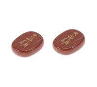 SOIMISS 2piezas Piedras De Palma De Curativo De Chakra Rojo Para y Sanación Diseño Ovalado Pulido Símbolos Grabados