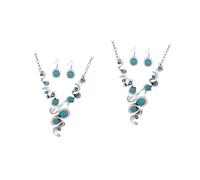SOIMISS 3 Juegos joyería turquesa hoop earrings pendientes vintage kit bisuteria complementos fiesta Pendientes retro collar joyas Pendientes delicados accesorios de mujer Aleación