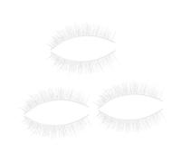 SOIMISS 3 Pares maquillaje de pestañas latigazo tenue falso pestañas con pegamento extensión y pestañas postizas mujeres pestañas blancas pestañas blancas individuales fibra química