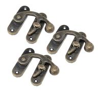 SOIMISS 3 Pestillos Gancho de Hierro Derecho Estilo Retro para Caja de Madera, Cierre Antiguo de Pestillo Derecho con Tornillos, Cerrojo Metálico Vintage para Maleta y Mueble, Set de 3