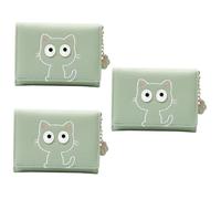 SOIMISS 3 Piezas Billetera De Niña Gatita Bolsa De La Cartera Billetera Kawaii Bolso De Embrague Monedero a Granel Monedero De Niña Lindo Cartera Pequeña con Moneda PU
