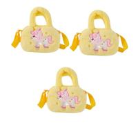SOIMISS 3 Piezas Bolsa de Unicornio Monedero de Unicornio para niñas Elegantes Bolsos Cruzados para Mujer Sling Bag Shoulder Bag Bandolera de Dibujos Animados Adorable Bolso Felpa Yellow