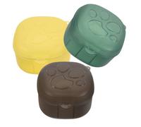 SOIMISS 3 Piezas Caja para Chupetes Portátil con Diseño de Pata de Gato Estuche Protector Antipolvo con Tapa de Unidades Verde Amarillo y Gris Organizador Compacto para Viaje y Uso Diario