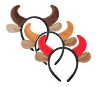 SOIMISS 3 Piezas diadema de cuerno diadema con orejas de vaca diadema de maquillaje cosplay de cuernos halloween hallowen graciosa diadema con cuernos accesorio de traje de cosplay tela