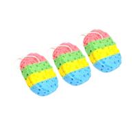 SOIMISS 3 piezas Esponjas de Baño Ovaladas de Esponjas Exfoliantes Naturales Cuatro Colores para Masaje y Limpieza de Herramienta de Baño Duradera para Hogar y Ducha