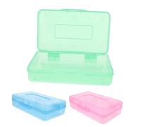 SOIMISS 3 Piezas Estuche Apilable para Lápices Transparente con Tapa Abatible Gran Capacidad Organizador Papelería para Adultos