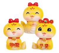 SOIMISS 3 Piezas Figuras Mini Serpiente de Resina Decorativas para Interior Vehículo Escritorio Adorno Año Chino con Colores Vivos y Diseño Lindo y Simpático