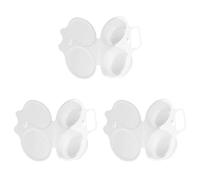 SOIMISS 3 Piezas Microondas Cocedor de Huevos Escalfados Molde de Cavidades Bandeja para Cocer al Vapor Plástico Reutilizable Accesorio Cocina Fácil Limpieza