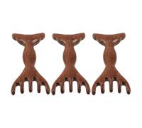 SOIMISS 3 Piezas Peine de Masaje de Madera con Doble Cabeza Herramienta de Masaje para Aliviar Estrés y Diseño Portátil y Duradero