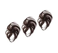 SOIMISS 3 Piezas Película De Reemplazo Para Mujer Extensiones De Cabello Fino Postizo De Cabello Humano De Color Marrón Oscuro Para Cubrir y Carencias
