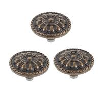 SOIMISS 3 piezas Pomos Vintage de Zinc Sólido para Armarios Unidades Diseño Redondo con Estilo Retro para Muebles Tiradores Decorativos para Cocina y Dormitorio