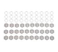 SOIMISS 30 Piezas etiquetas de tamaño numeradas para perchero Silver