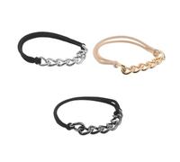 SOIMISS 3piezas Accesorios de Moda para Mujer Pulseras Elásticas el Pelo Coleteros Metálicos para Recogidos Banda de Cabello Dorada para Fiesta o Diario