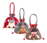 SOIMISS 3piezas Bolsas de Obsequio Navideñas Cordón Envolver Regalos para Christmas Decorations Packaging Bags Candy Canes Material de Tela