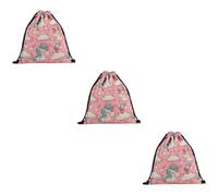 SOIMISS 3piezas Mochila De Cuerda De Unicornio Impresión Encantadora Bolsa De Almacenamiento De Poliéster Para Gimnasio Uso Diario y Viajes