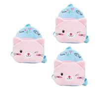 SOIMISS 3piezas Mochila Escolar De Animales De Peluche para Niño Niña De Años Mochila De Jardín De Infancia Colorida y Suave para Jugar y Llevar Juguetes Comida y Libros Pequeños