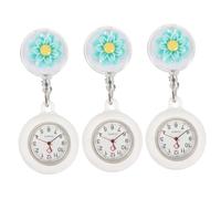SOIMISS 3piezas Reloj De Retráctil Clip para Mujeres y Médicos Accesorio Práctico y Portátil para Profesionales Fob Watch y Elegante Tea Flower