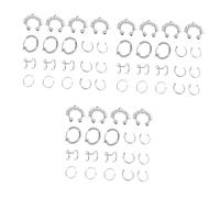 SOIMISS 4 Juegos Conjunto De Anillo De Nariz Anillo De Nariz No Perforante Anillos En La Nariz Arco Women Decoración De La Nariz Anillo De Nariz Falso Silver Acero Inoxidable 19 Uds * 4
