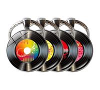 SOIMISS 4 Llaveros Colgantes de Bolso en Forma de Disco de Vinilo Negro Vintage Accesorios Decorativos Musicales para Regalos a Amantes Música y Fiestas Temáticas