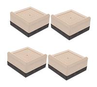 SOIMISS 4 Piezas Alfombra elevadores de Cama de Plataforma Pesado Muebles arrasamiento Pararse Base Lavadora Bloques elevadores Elevador de Escritorio de Cama el plastico Beige