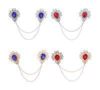 SOIMISS 4 piezas Broches para Ropa Mujer Originales Clips de Cadenas con Gotas de Agua y Piedras Brillantes para Suéteres y Chaquetas Alfileres de Aleación para Cuello de Vestido