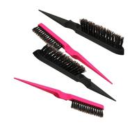SOIMISS 4 piezas Cepillo para Cabello Rizado de Cerdas de Jabalí Peine Profesional para Salón y Uso Casa Mango Ergonómico y Diseño de Triple para Peinar y Estimular el Color Aleatorio