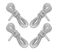 SOIMISS 4 Piezas Cordones Brillantes con Cordón de Repuesto Redondo para Zapatillas Sudaderas y Botas Cuerda con Purpurina Elegante y Versátil
