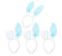 SOIMISS 4 Piezas Diadema Orejas De Conejo De Peluche Lindo Tocado De Conejo Para Fiesta De Pascua Para Niñas Conjunto De Azul