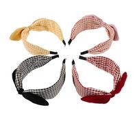 SOIMISS 4 piezas Diademas Anchas con Lazo para Mujer Banda de Pelo Vintage de Tela Diseño Cuadros Colores Accesorio Cómodo y Resistente para Fiestas Bodas y Uso Diario