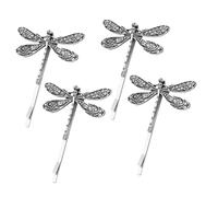 SOIMISS 4 Piezas Horquilla De La Vendimia Antigüedad Retro Barretas Pinza De Pelo De Plata Pinzas Para El Cabello De Las Mujeres Poli Dama Acortar Clips Silver Aleación