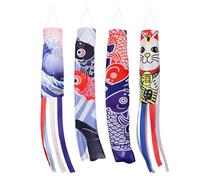 SOIMISS 4 Piezas japonés Carpa Viento Bolsa Serpentina Bandera de Pescado dragón Bandera de Viento Decorativa al Aire Decoraciones Colgantes para el jardín del hogar Sushi Bar Restaurante