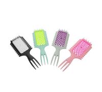 SOIMISS 4 Piezas Peine de Viaje Hueco Antiestático para Cabello Mojado y Seco Cepillo de Masaje con Rejilla Plástica para Desenredar y Cuidado del Cabelludo Herramienta de Estilo para