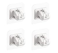 SOIMISS 4 Piezas Soporte Autoadhesivo para Barra de Cortina Clips para Ducha y Cortinas Compatible con Superficies Azulejos Color Blanco