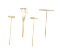 SOIMISS 4 Rastrillos Decorativos de Bambú para Alisar Arena Mini Rastrillo de Arena de Juguete 4 Piezas Accesorios