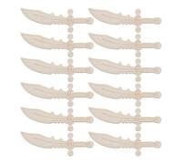 SOIMISS 40 Unidades Espadas de Madera para Pintar con Diseño Pirata Creativo, Rodajas de Madera de Color Caqui para Manualidades Infantiles y Desarrollo de Percepción del Color