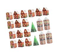 SOIMISS 48 Piezas Cajas de Obsequio para Navidad Forma de Árbol, Torre y Casa de Papel, para Almacenamiento de Dulces y Embalaje de Regalos en Fiestas Navideñas