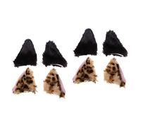 SOIMISS 4pares Furry Cat Ear Hair Clips for Women Cute Animal Ear Hairpins for Cosplay and Parties Hair Accessories Leopard Print