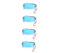 SOIMISS 4piezas Bolsa De Maquillaje Transparente Holográfica para Mujeres Neceser De Viaje Cierre De Cremallera Organizador De Cosméticos Portátil para Salidas y Ocasiones Diarias