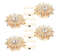 SOIMISS 4piezas Botones de Vestir Incrustaciones de Gemas de Imitación Accesorios para Camisas de Hombre y Mujer Clips para Botones sin Coser para Eventos Formales y Bodas