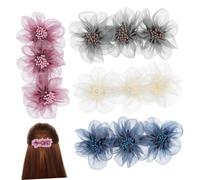 SOIMISS 4piezas Horquilla De Resorte Flores Pinzas Cabello Para Mujer Tocado De Novia Para Fiesta Pinzas Para Peinar El Cabello Accesorios Pelo