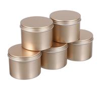 SOIMISS 5 Latas de Lata para Velas Navideñas 100 Ml, Caja de Metal Vacía para Manualidades, Almacenamiento de Especias y Cosméticos, Tamaño 65x50 Mm, Paquete de 5 Unidades, Uso