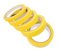 SOIMISS 5 rollos Cinta de Carrocero de Papel Crepé Fácil de Rasgar Adhesiva para Pintura y Manualidades Protege Muebles y Vehículos Uso Hogar y Taller Amarilla Varios Anchos