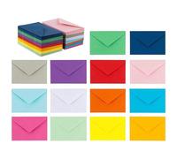 SOIMISS 50 piezas Sobres Pequeños Coloridos de Papel para Cartas y Tarjetas Unidades para Invitaciones Felicitaciones y Almacenamiento Cierre Adhesivo Resistente para Color Aleatorio