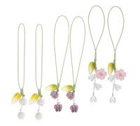 SOIMISS 6 piezas Llavero Colgante de Flores para Móvil con Cadena Decorativa Colgante Pulsera para Teléfono Accesorio para Bolso Seguro y Fácil de Instalar